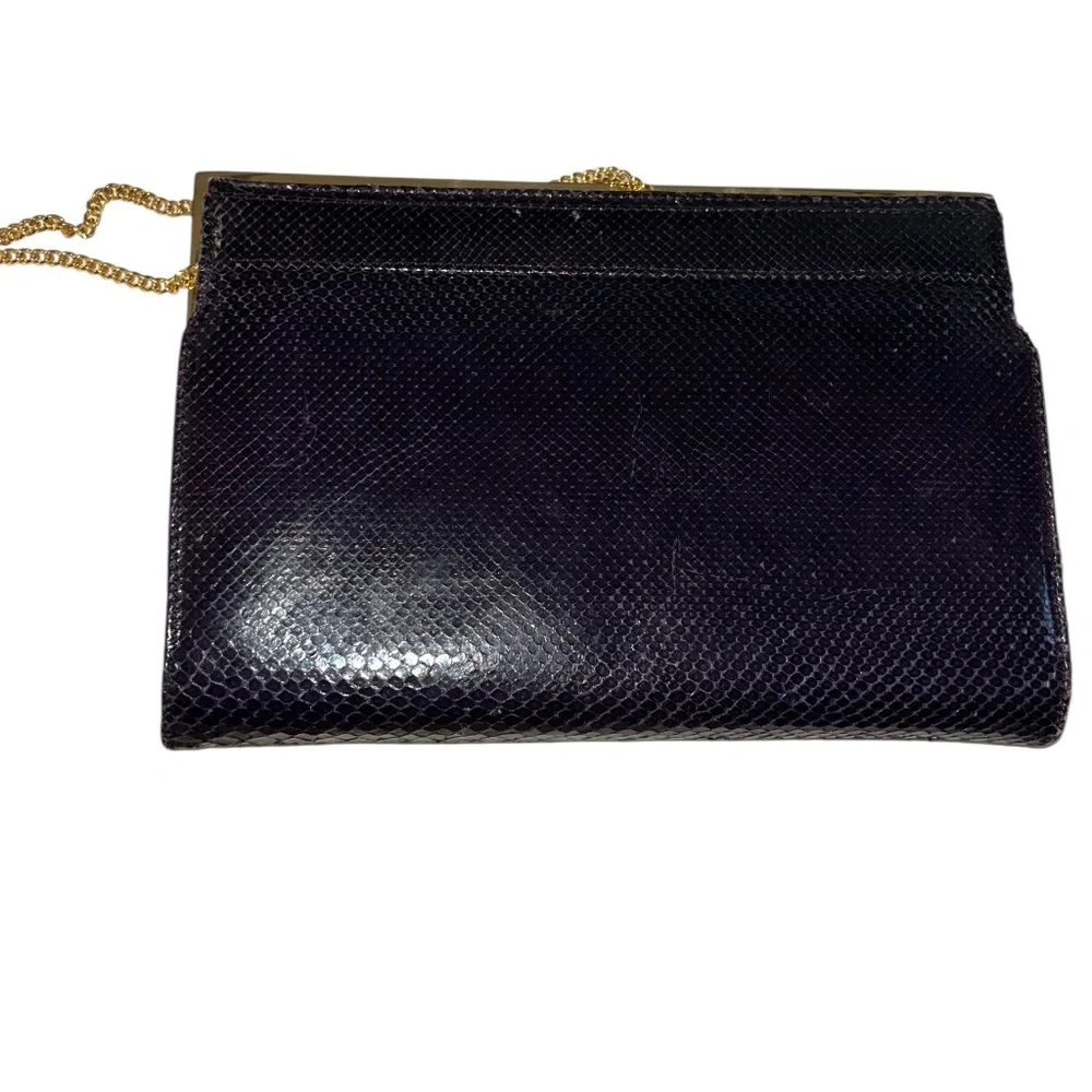 Susan Gail Real Snakeskin black Audrey Hepburn vintage bag purse